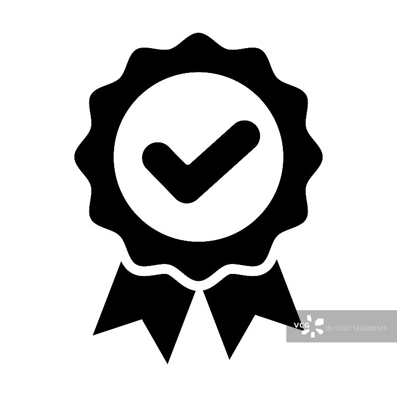 认可或认证的奖牌图标在平面设计图片素材