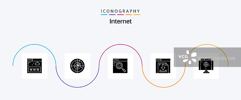 互联网象形文字5图标包，包括互联网图片素材