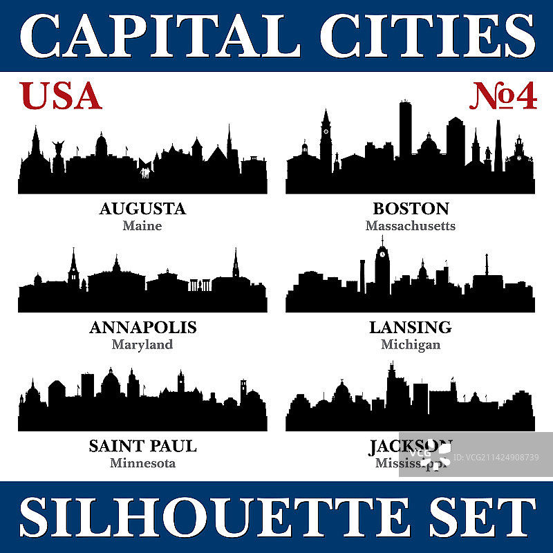 首都城市剪影集美国第4部分图片素材