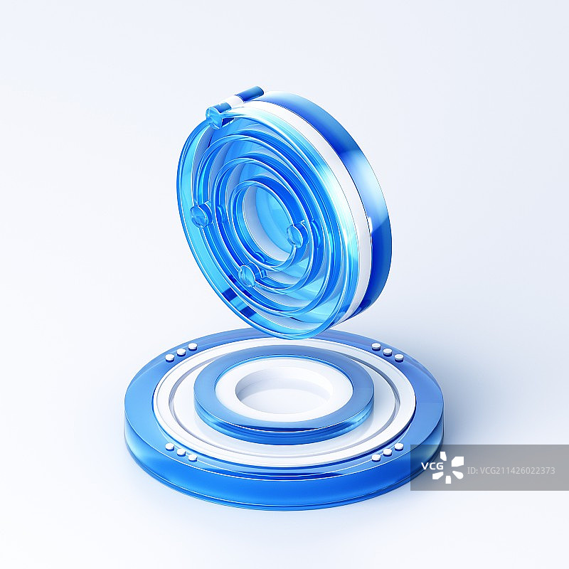 3D渲染的蓝色商务图标图片素材