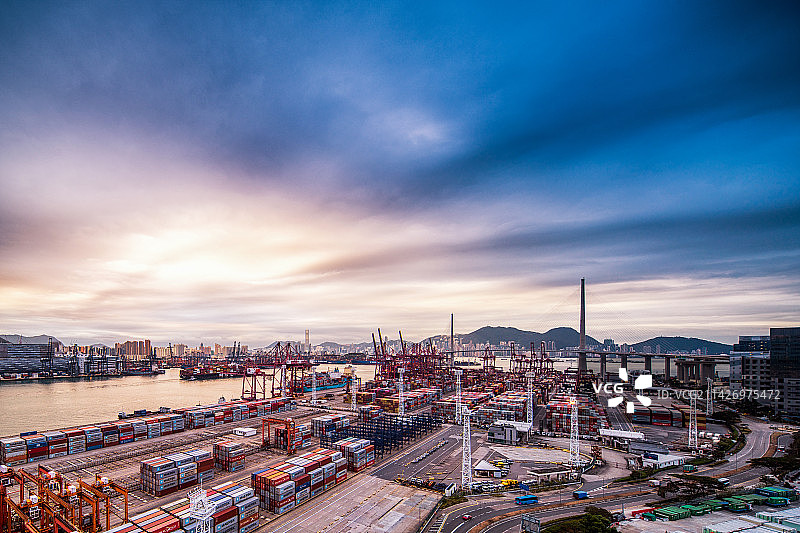 香港国际货柜码头图片素材