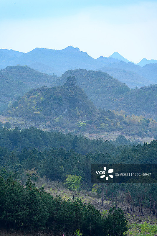 贵州喀斯特群山背景图片素材