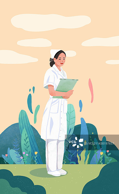 五一国际劳动节劳动者护士人物插画图片素材