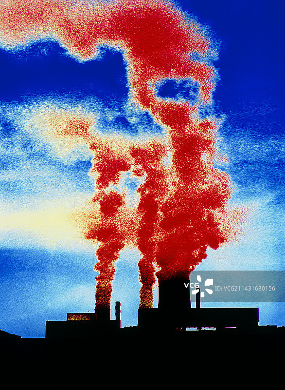 工业污染假彩色照片图片素材