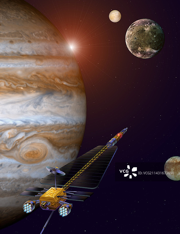 木星冰卫星轨道飞行器图片素材