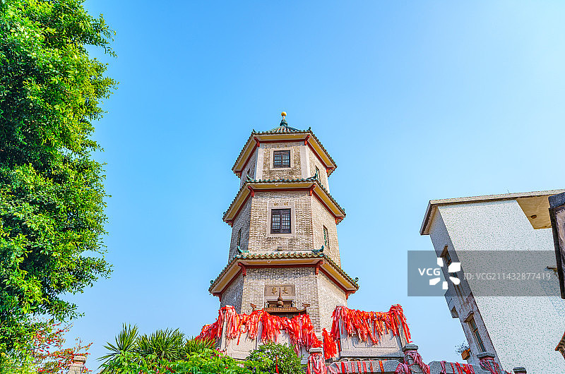 广州番禺沙湾古镇文峰塔传统中式古建筑图片素材