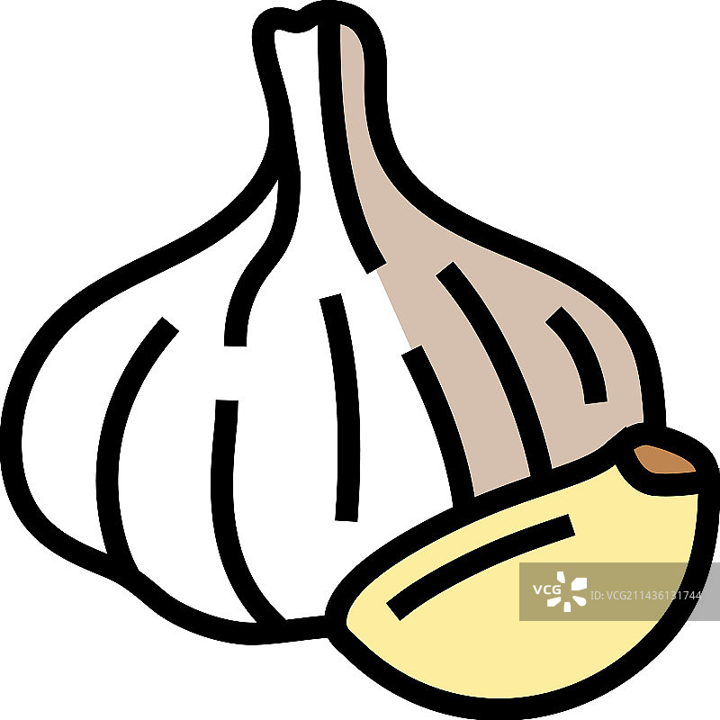 大蒜是食物中草药的颜色图标图片素材