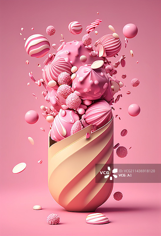【AI数字艺术】AI生成的插图甜点糖果图片素材