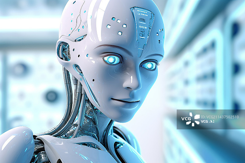 【AI数字艺术】人工智能机器人特写图片素材