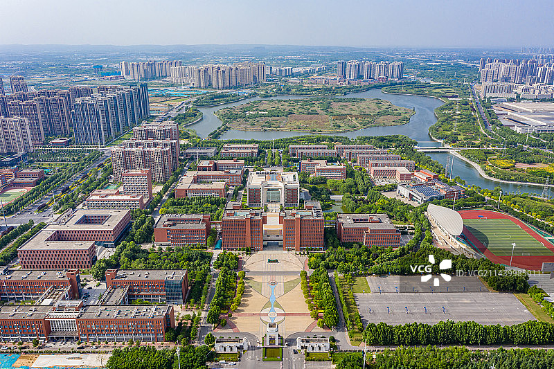 航拍郑州轻工业大学科学校区校园风光图片素材