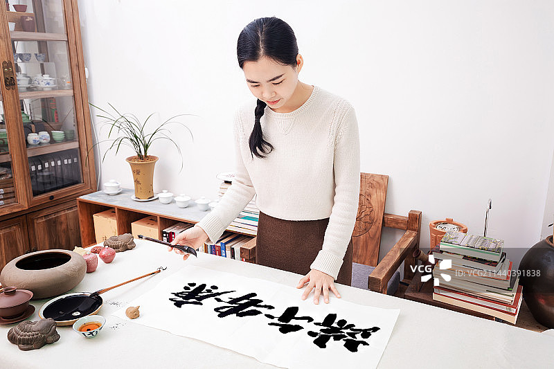女士手写中国书法字体，端午安康图片素材