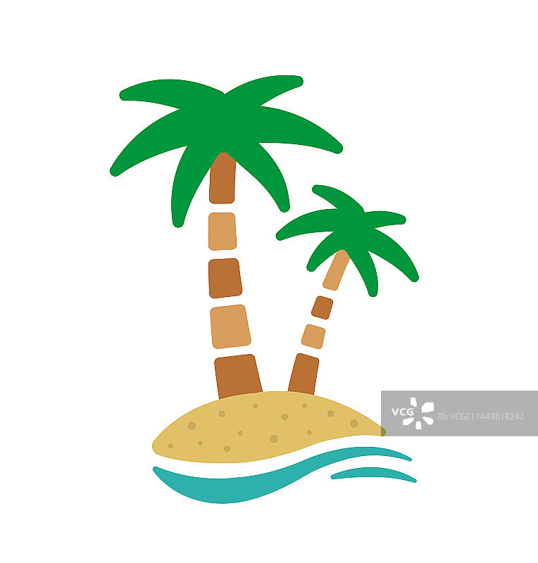 棕榈树海滩度假的标志图片素材