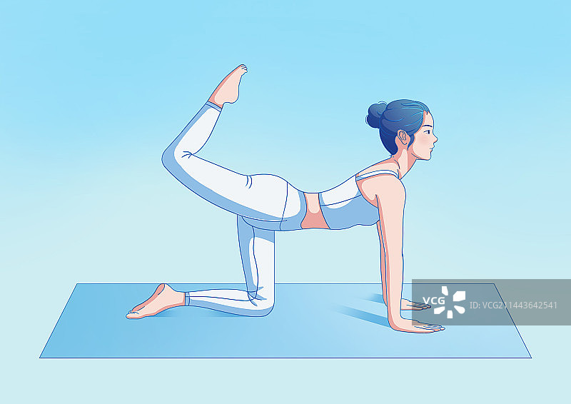瑜伽健身养生锻炼身体人物插画图片素材