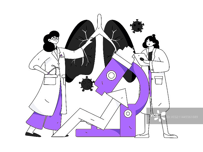 医疗人物抗疫扁平矢量概念运营手绘插画图片素材