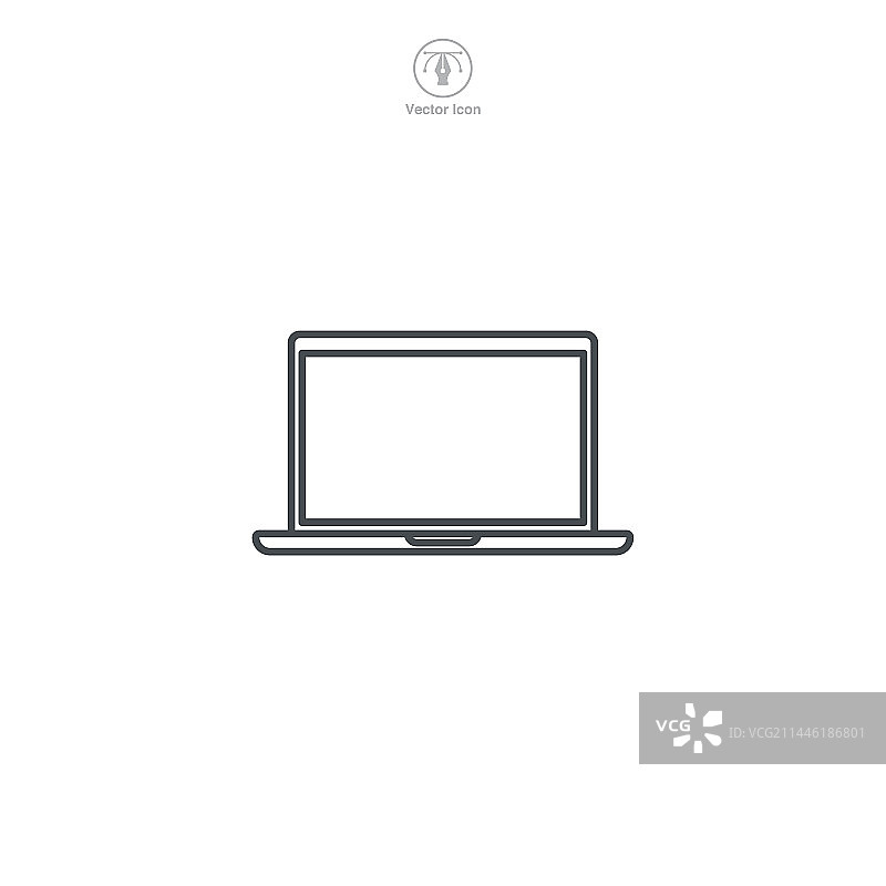 光滑的笔记本电脑图标，象征着科技图片素材
