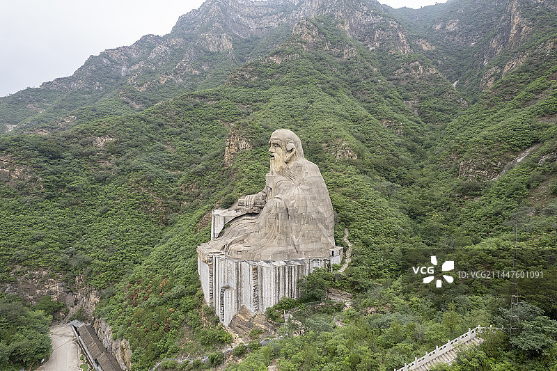 北京圣莲山风景区老子像特写图片素材