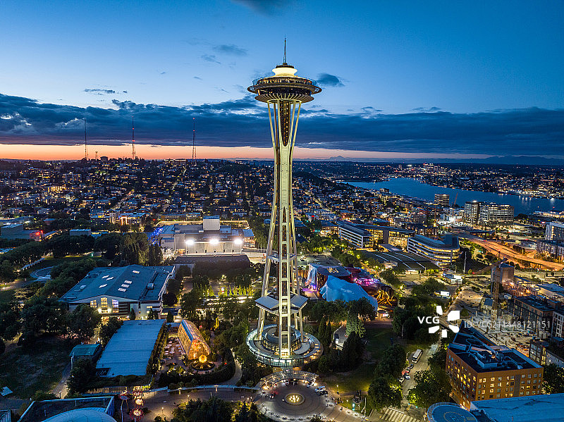 美国西雅图城市夜景图片素材