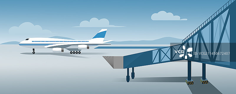 现代科技科学航天航运飞机客机运输载人飞行飞机场停机坪搭乘乘坐风景插画图片素材