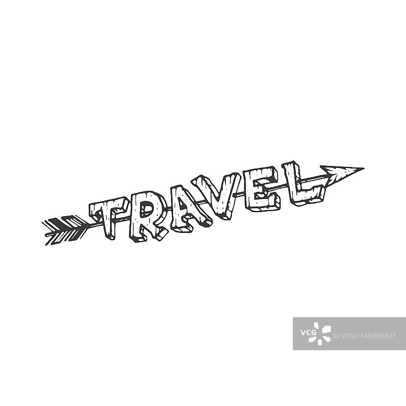 旅游标志手绘元素旅游刻字图片素材