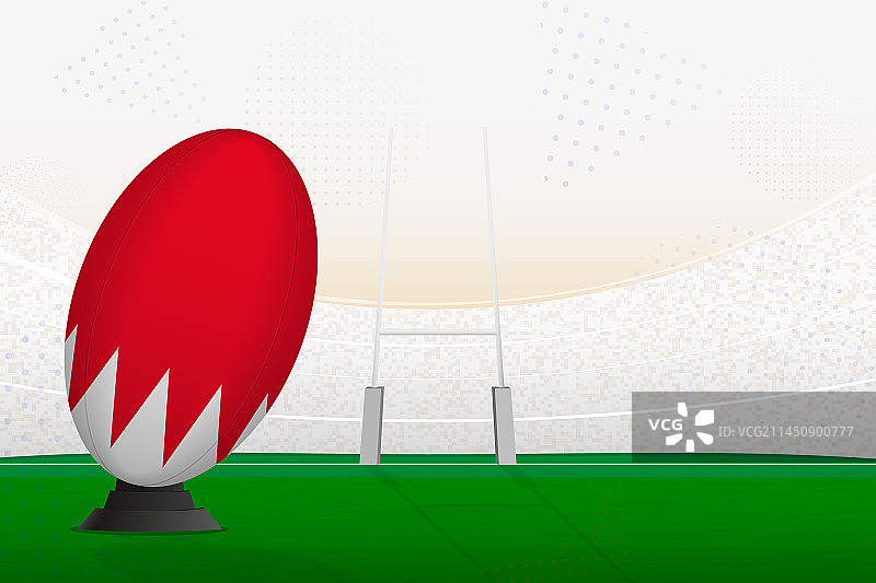 巴林国家队在橄榄球场上的橄榄球图片素材