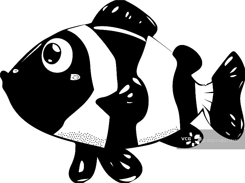 可爱的小丑鱼卡通形象图片素材