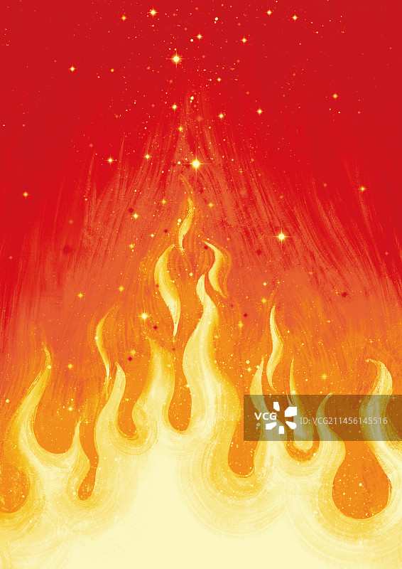 聚是一团火散是满天星红色火焰肌理插画背景图片素材