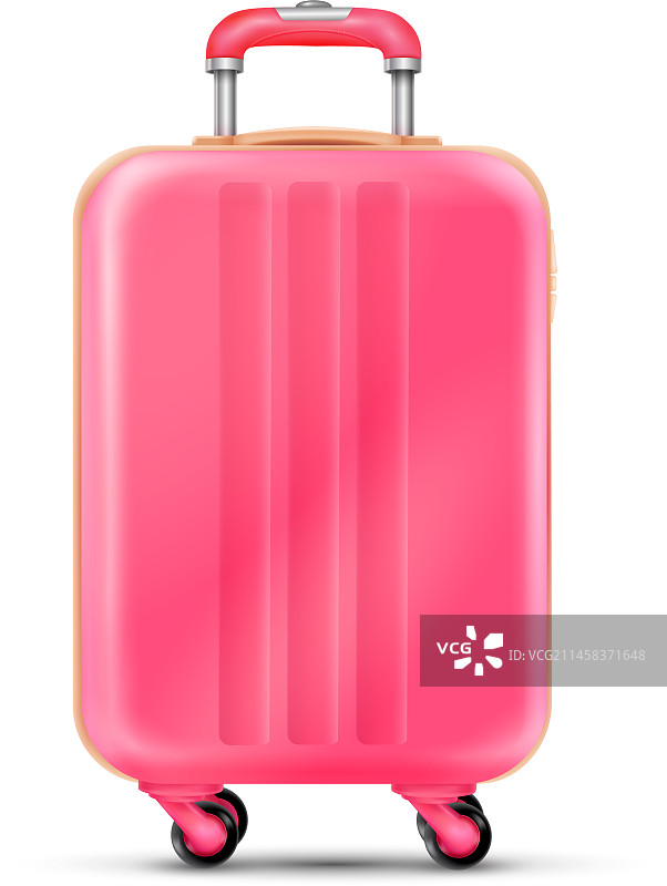粉红色的行李箱模拟现实的旅行行李图片素材