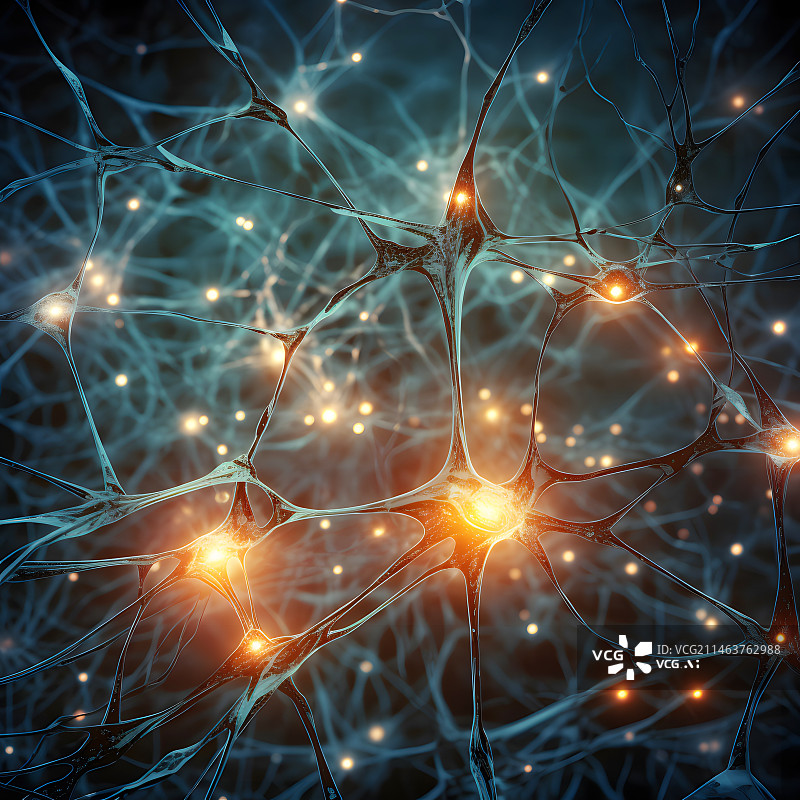 【AI数字艺术】AIGC:抽象背景 科技 神经元 细胞 纳米技术 生物学 光斑 脑神经图片素材