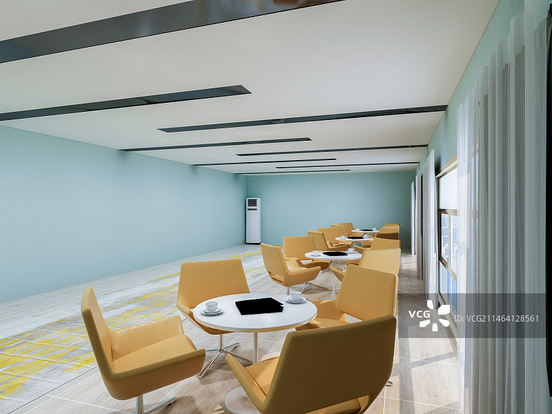 现代公司大厅休息室或咖啡厅室内设计图片素材