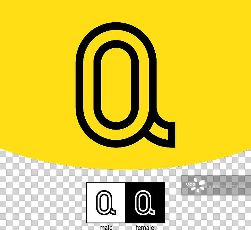 Q字母标志颜色为黑色图片素材