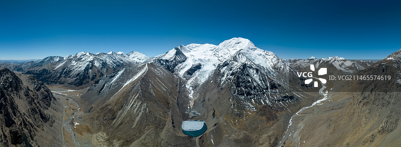西藏山南枪勇冰川航拍雪山图片素材