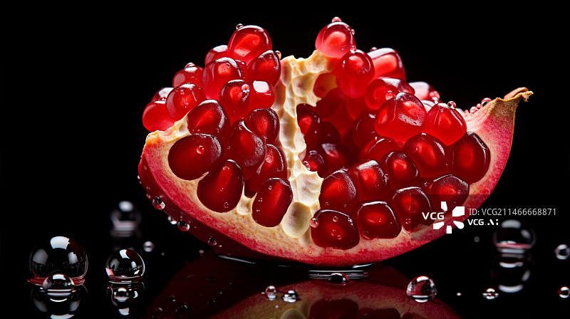 【AI数字艺术】石榴特写水果红色石榴籽微距健康食物图片素材