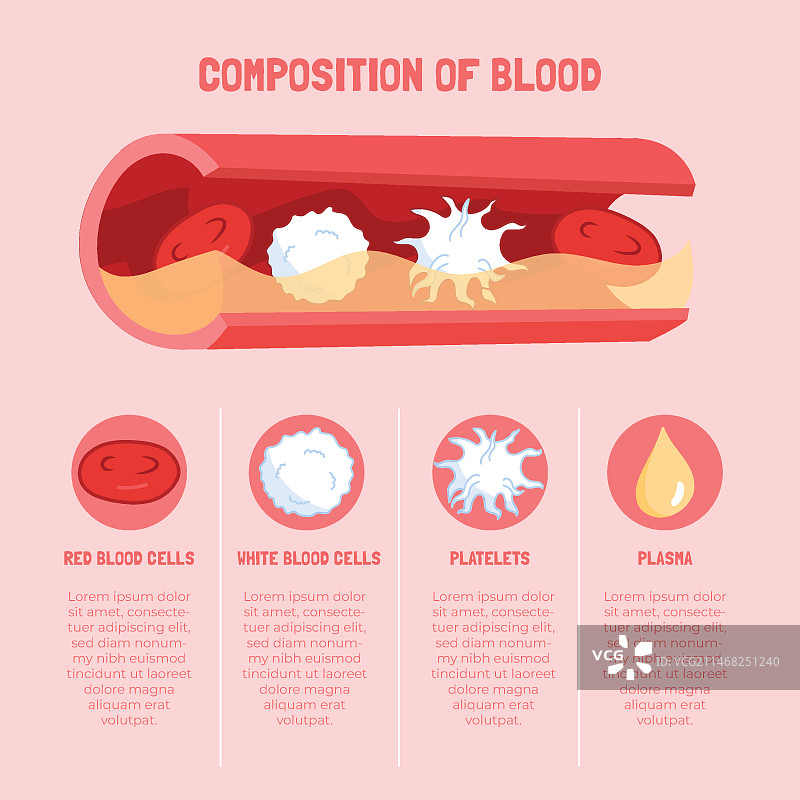手工绘制的血液信息图图片素材