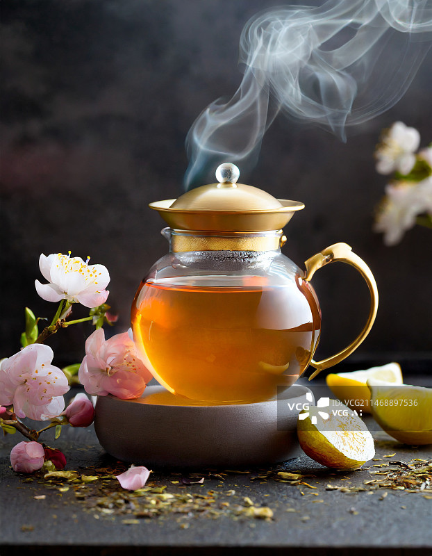 【AI数字艺术】茶壶，茶道，茶香，茶叶图片素材