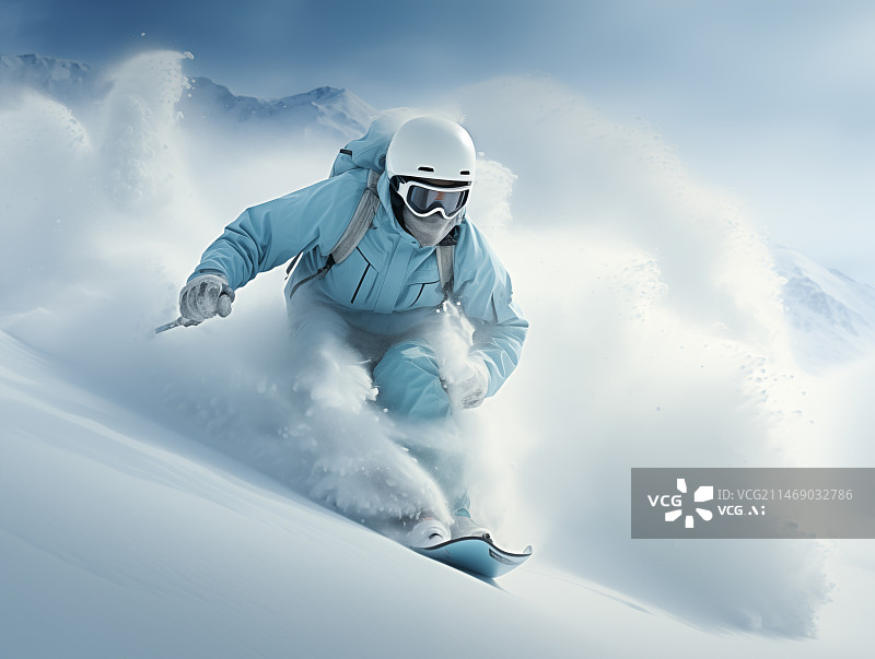 【AI数字艺术】冬季滑雪运动图片素材