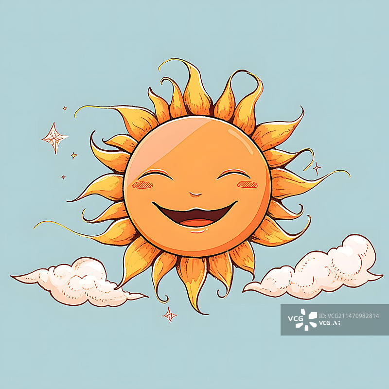 【AI数字艺术】微笑太阳图片素材