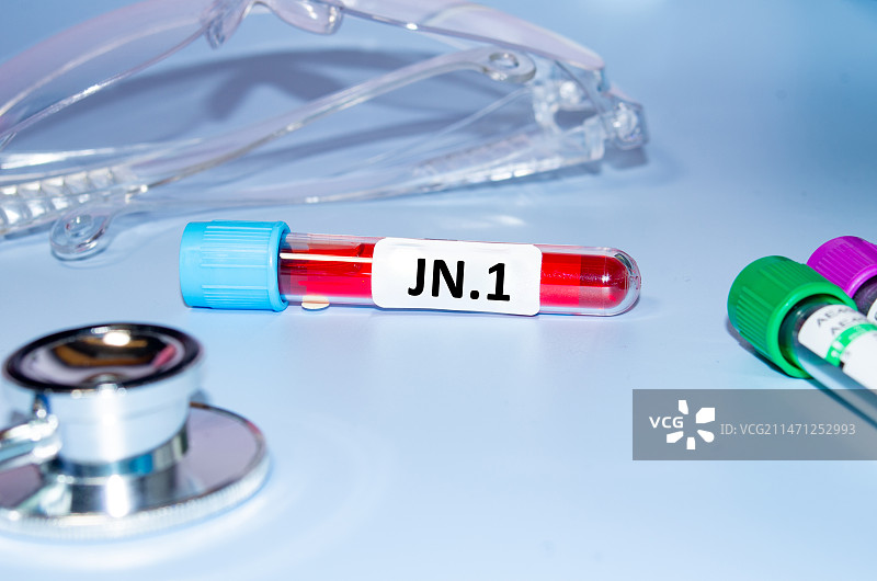 新冠病毒JN.1变异株，防疫健康概念主题图片素材