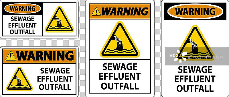 水安全标志警告-污水排放图片素材