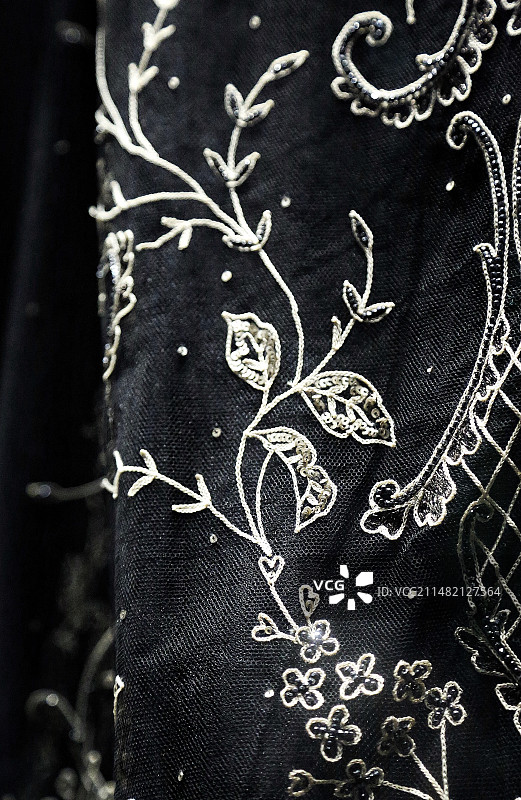 古董高级定制蕾丝刺绣细节图片素材
