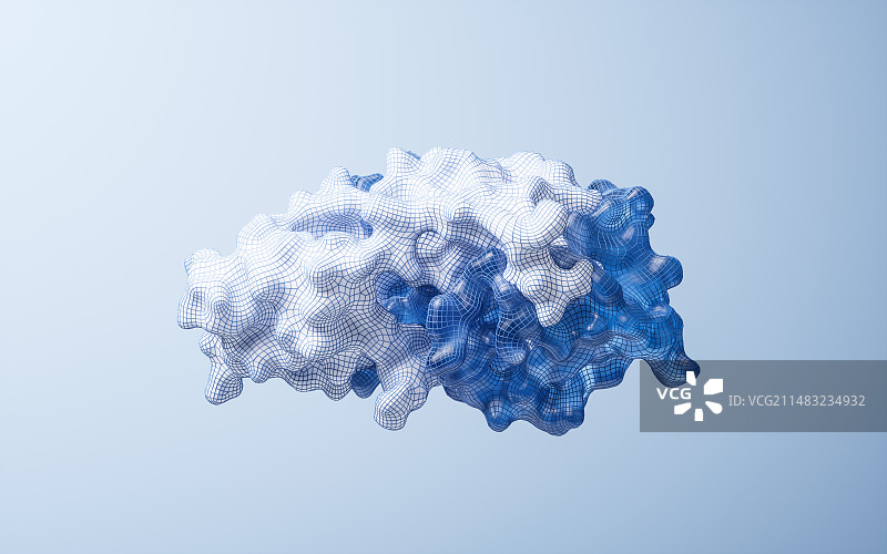 生物科技蛋白质分子结构3D渲染图片素材