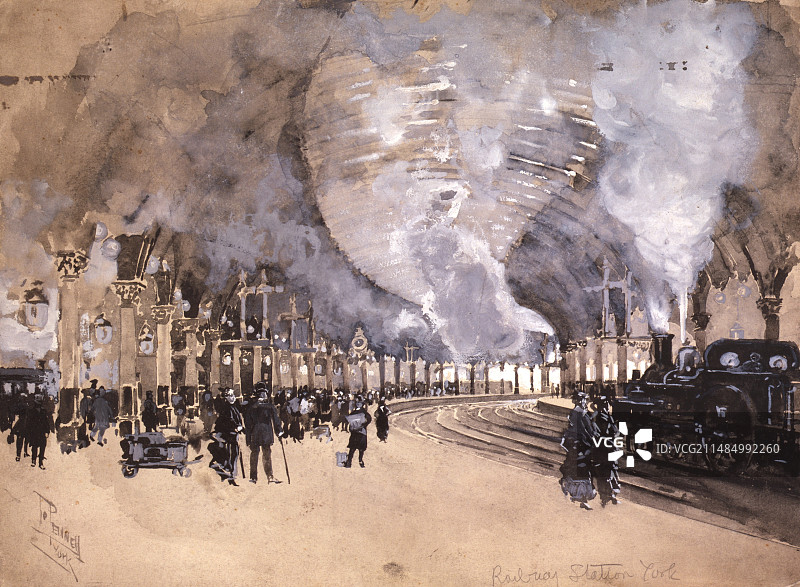约克火车站(1895年图片素材