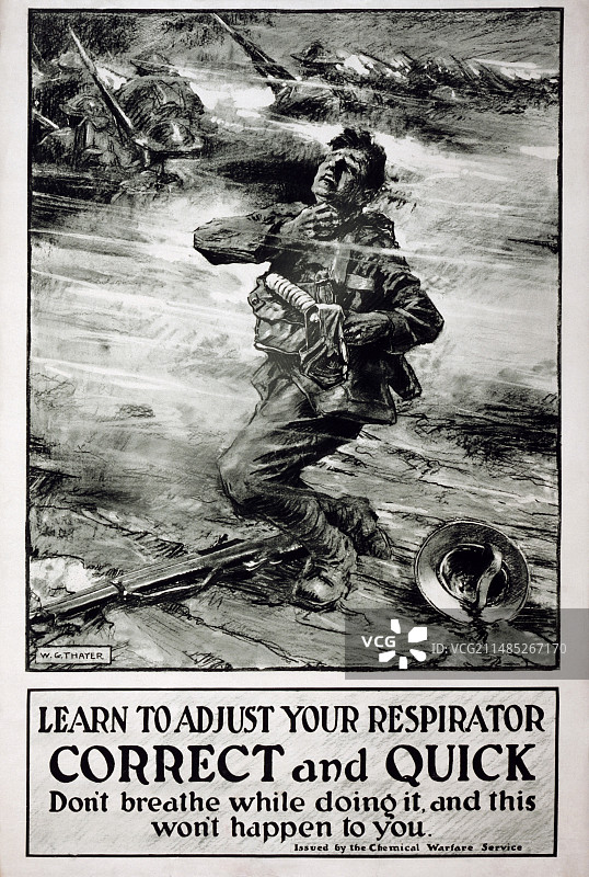 毒气战海报，第一次世界大战图片素材