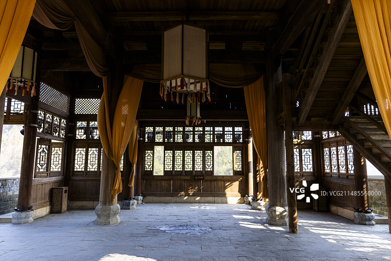 古风建筑中国窗户室内设计光影斑驳唯美图片素材