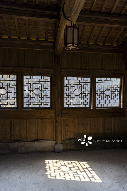 古风建筑中国窗户室内设计光影斑驳唯美图片素材