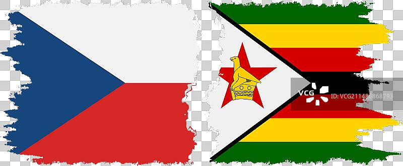 津巴布韦和捷克国旗连接图片素材