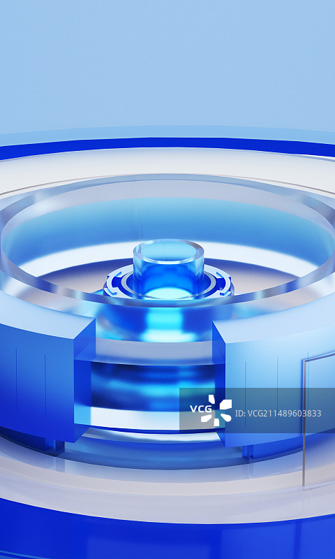 3d蓝色玻璃金融科技商务风元素图片素材