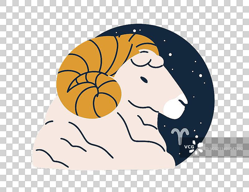 在占星术中，白羊座的标志是公羊图片素材