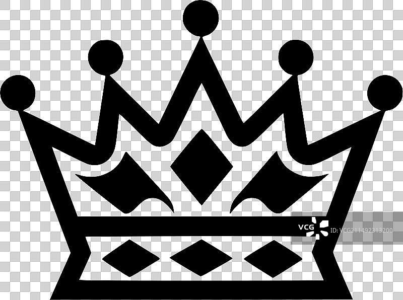 皇冠-黑白隔离图标图片素材