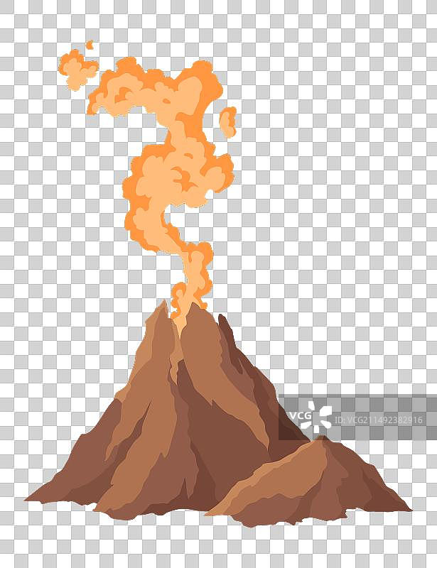 火山图标岩浆自然喷出浓烟图片素材
