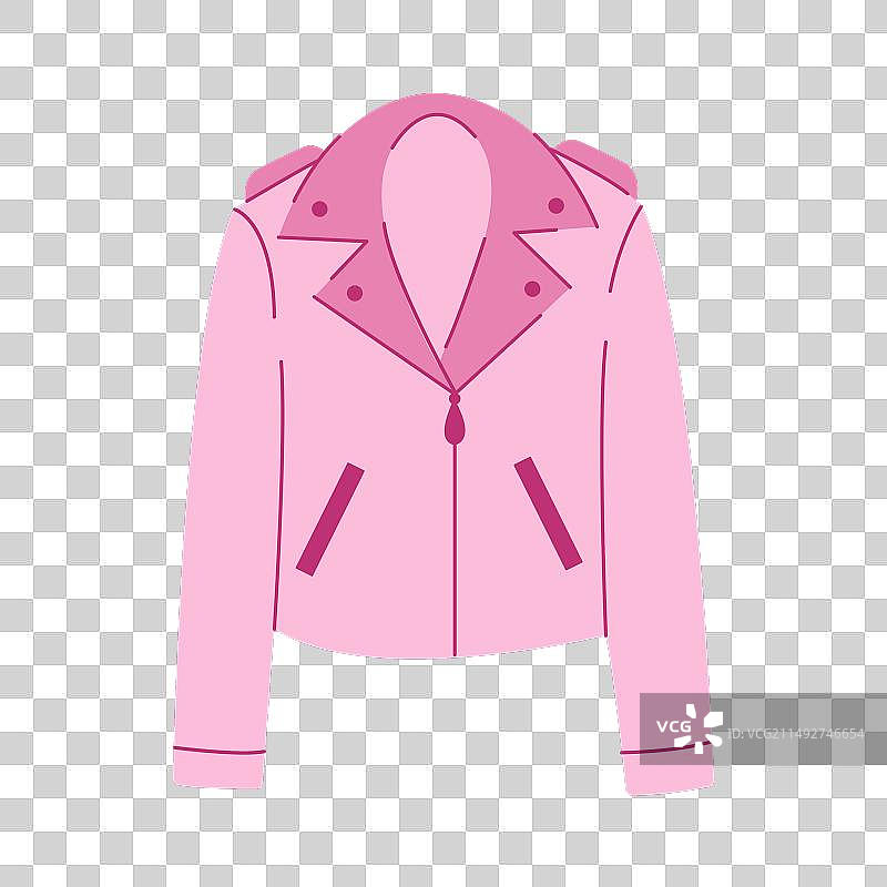 粉色机车夹克是春夏的元素图片素材